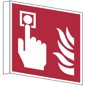 Dreifke&reg; Brandschutzzeichen, Brandmelder F005 Fahnenschild | PVC langnachleuc...