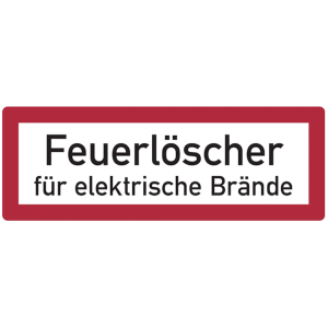 Dreifke&reg; Feuerwehrschild, Feuerl&ouml;scher f&uuml;r elektrische Br&auml;nde - DIN 4066 | Fo...