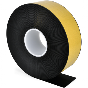 Bodenmarkierungsband WT-500 mit abgeschr&auml;gten Kanten, PVC, Schwarz, 75 mm x 25 m