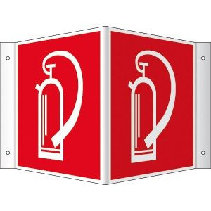 Dreifke&reg; Schild Feuerl&ouml;scher Winkelschild ASR A1.3 / BGV A8 langnachleuchtend...