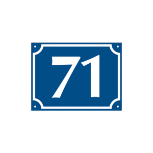 Dreifke&reg; Hausnummer, Aluminium gepr&auml;gt, zweistellig (Nr. 10-99), blau/wei&szlig;, 1...