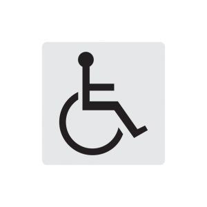 Dreifke&reg; WC-Schild, Rollstuhl, Piktogramm, 60 x 60 mm, Alu glatt 1 Stk.