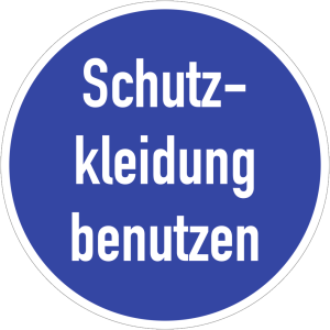 Dreifke&reg; Aufkleber (Folie) "Schutzkleidung benutzen", &Oslash;20cm, Folie selbstkleb...