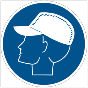 Dreifke&reg; Kunststoff-Schild "Ansto&szlig;kappe tragen", &Oslash;20cm, 1 St&uuml;ck, Praxisbew&auml;hr...
