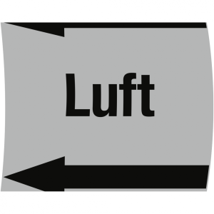 Aufkleber Band f&uuml;r Rohre &uuml;ber &Oslash; 50 mm, Gruppe 3 Luft, Folie, 76 mm x 33 m