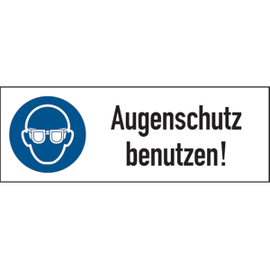 Dreifke&reg; Aufkleber | Kombi-Gebotsschild, Augenschutz benutzen, 74 x 210 - 210...