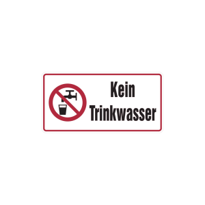 Dreifke&reg; Hinweisschild, Kein Trinkwasser + Symbol, 200x400mm, Alu gepr&auml;gt, Al...