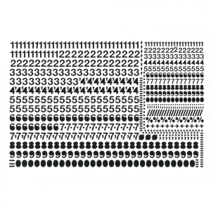 Aufkleber Ziffern schwarz, Folie, 7 mm, 1 Bogen