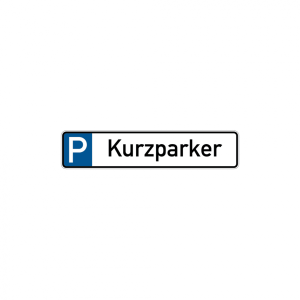 Dreifke&reg; Parkplatzkennzeichen, P-Kurzparker, 113x523mm, Alu gepr&auml;gt, Alu gepr...