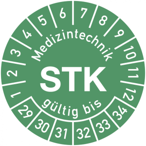 Dreifke&reg; Pr&uuml;fplakette Medizintechnik STK g&uuml;ltig bis 2029-2034, Polyesterfolie...