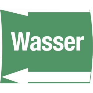 Aufkleber Band f&uuml;r Rohre &uuml;ber &Oslash; 50 mm, Gruppe 1 Wasser, Folie, 76 mm x 33 m