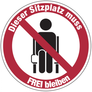 Dreifke&reg; Aufkleber Hinweisschild, Dieser Sitzplatz muss frei bleiben, Folie |...