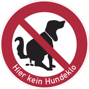 Dreifke&reg; Verbotsschild, Hier kein Hundeklo, Text &amp; Symbol, Aluminium - praxis...