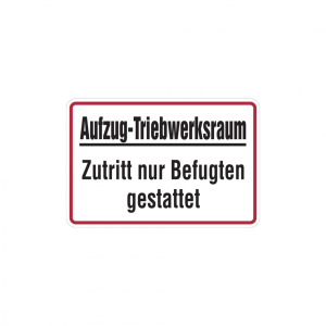 Dreifke&reg; Hinweisschild, Aufzug-Triebwerksraum, 200 x 300 mm, Folie selbstkleb...