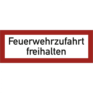 Dreifke&reg; Schild Feuerwehrzufahrt freihalten, Alu, 594x210 mm