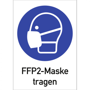 Dreifke&reg; Aufkleber (Folie) "Maske benutzen", 21x29,7cm (BxH), Folie selbstkle...