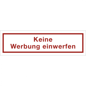 Dreifke&reg; Aufkleber Keine Werbung einwerfen, Folie, 70x20 mm, 7 St&uuml;ck/Bogen