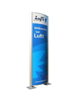 LED Werbepylon oval 200x80cm ohne Druck Werbepylon beleuchtet oval 200x100cm ohne Druck