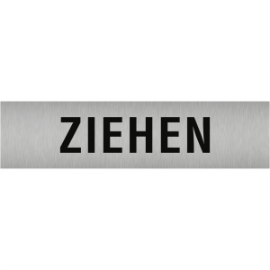 Dreifke&reg; Aufkleber - Piktogramm Ziehen, Edelstahl, selbstklebend, 160x40 mm