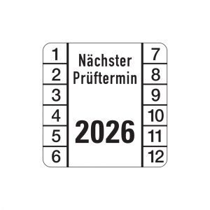 Dreifke&reg; Aufkleber Pr&uuml;fplakette, N&auml;chster Pr&uuml;ftermin, Jahresfarben, Folie, 30...