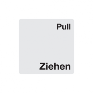 Dreifke&reg; T&uuml;rschild, Ziehen/Pull, 60 x 60 mm, Alu glatt 1 Stk.