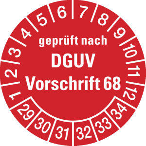 Dreifke&reg; Pr&uuml;fplakette gepr&uuml;ft nach DGUV Vorschrift 68 ab 2029 ro - 30 mm Foli...