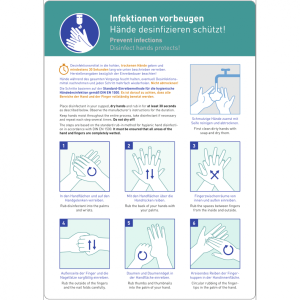 Dreifke&reg; Aufkleber Infektionen vorbeugen, H&auml;nde desinfizieren..., Kombischild...