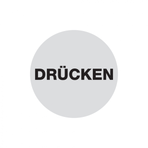 Dreifke&reg; T&uuml;rschild, Dr&uuml;cken, silber, &Oslash; 60 mm, Folie selbstklebend 1 Stk.