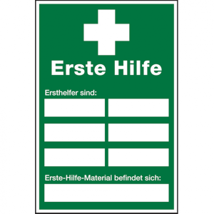 Dreifke&reg; Aushang, Erste Hilfe - Ersthelfer | PVC | 200x300 mm, 1 Stk