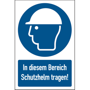 Dreifke&reg; Kombi-Gebotsschild, In diesem Bereich Schutzhelm t - 200x300 mm Foli...