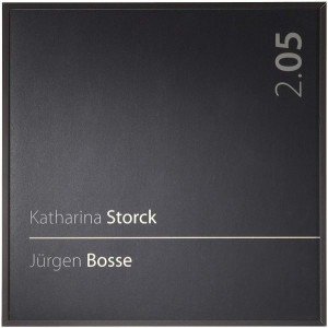MADRID Black Line T&uuml;rschild 150 | 150x150 mm | Alu Rahmen schwarz eloxiert | ...