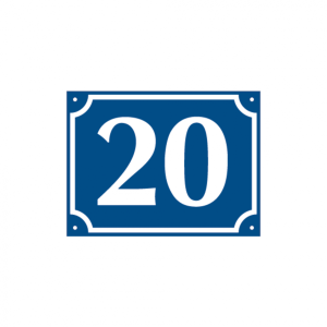 Dreifke&reg; Hausnummer, Aluminium gepr&auml;gt, zweistellig (Nr. 10-99), blau/wei&szlig;, 1...