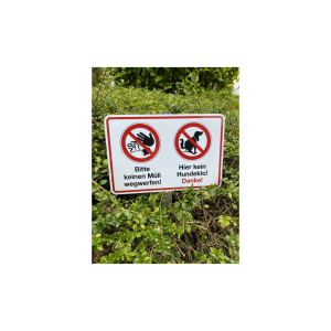 Dreifke&reg; Verbotsschild, Keinen M&uuml;ll wegwerfen, Kein Hundeklo, 200 x 300 mm, A...