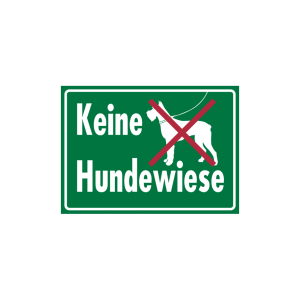 Dreifke&reg; Hinweisschild, Keine Hundewiese, 250 x 350 mm, Alu gepr&auml;gt 1 Stk.