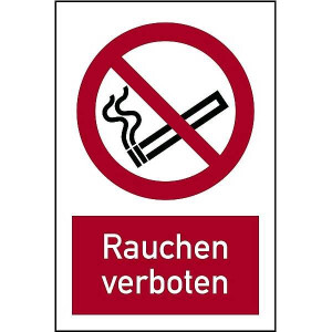 Dreifke&reg; Verbotsschild, Kombischild, Rauchen verboten | Folie selbstklebend |...