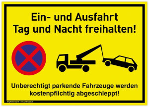Gro&szlig;es Schild Ein- und Ausfahrt | PVC 42x30 cm | Tag und Nacht freihalten Unb...