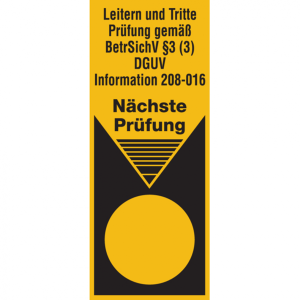 Dreifke&reg; Grundplakette, Leitern, BetrSichV &sect;3 (3) DGUV 208-016, Folie, 100x40...