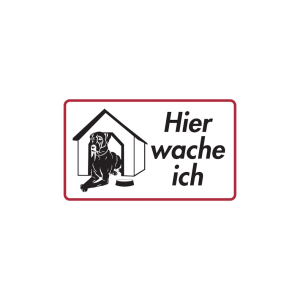 Dreifke&reg; Hinweisschild, Hier wache ich (Hundeh&uuml;tte), Aluminium, 120 x 200 mm,...