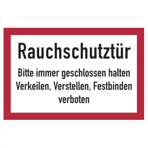 Dreifke&reg; Aufkleber Feuerwehrschild, Rauchschutzt&uuml;r - angelehnt an DIN 4066 | ...