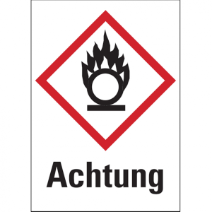 Dreifke&reg; Gefahrstoffetiketten - Flamme &uuml;ber einem Kreis (GHS0 - 20x29 mm Foli...