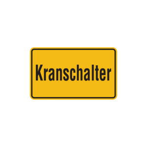 Dreifke&reg; Hinweisschild, Kranschalter, 120x200mm, Alu gepr&auml;gt, Alu gepr&auml;gt 1 Stk.