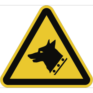 Dreifke&reg; Warnung vor Wachhund ISO 7010, Alu, 300 mm SL