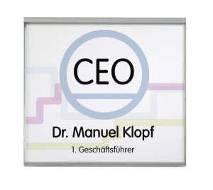 GLASGOW T&uuml;rschild 150 | Edelstahl und Echtglas | 155x152 mm | T&uuml;rschild B&uuml;ro ...