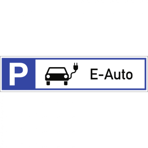 Dreifke&reg; Schild, Parkplatzreservierer E-Auto mit Symbol, Alu, 460x110 mm