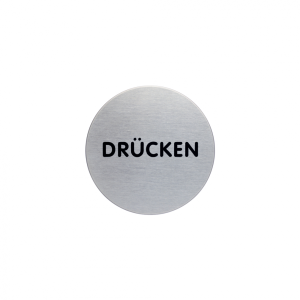 T&uuml;rschild, Dr&uuml;cken, Edelstahl, &Oslash; 65 mm, 1 Stk.