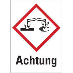 Dreifke&reg; Gefahrstoffetiketten - &Auml;tzwirkung (GHS05) Signalwo - 37x52 mm Folie ...