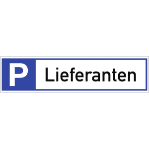 Dreifke&reg; Schild, Parkplatzreservierer Lieferanten, Alu, 460x110 mm