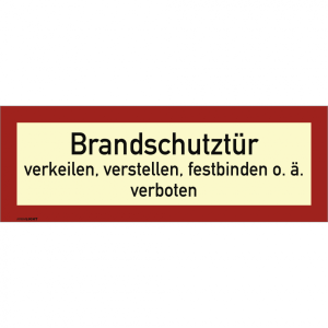 Dreifke&reg; Aufkleber Brandschutzt&uuml;r verkeilen...verboten, Folie, nachleucht., 1...