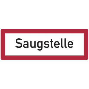 Dreifke&reg; Feuerwehrschild, Saugstelle - DIN 4066 | Alu gepr&auml;gt | 420x148 mm, 1...