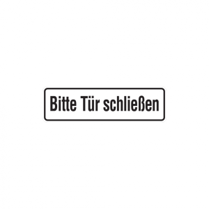 Dreifke&reg; Hinweisschild, Bitte T&uuml;r schlie&szlig;en, 70 x 240 mm, Folie, Folie selbst...